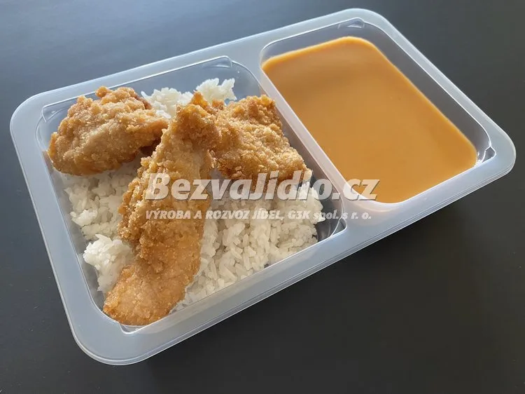 Meal 373 Smazene Kureci Stripsy Na Jasminove Ryzi S Pikantni Maslovou Omackou Z Cerveneho Kari